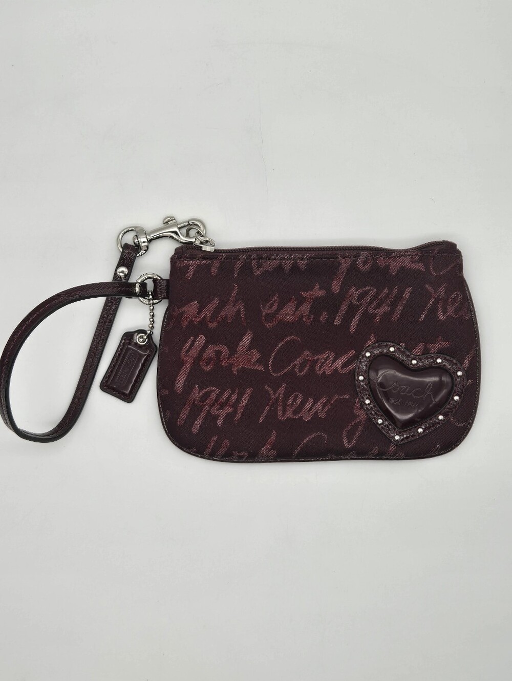 Coach 1941 Script Lurex Heart Wristlet